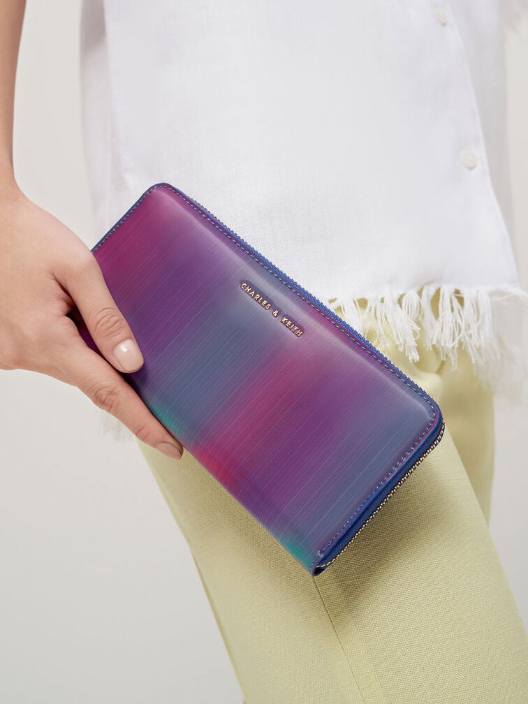 Ví cầm tay chữ nhật Zip-Around Long - Xanh khổng tước - Ảnh 6