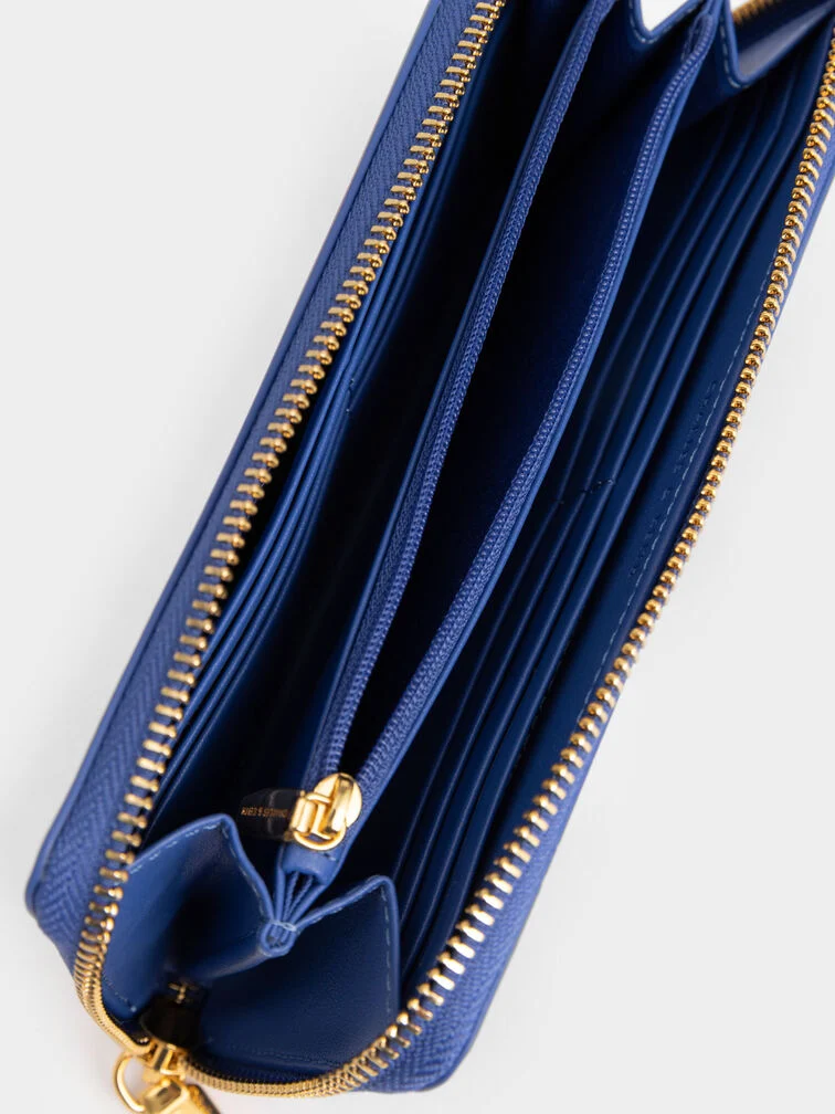 Ví cầm tay chữ nhật Zip-Around Long - Xanh khổng tước - Ảnh 4