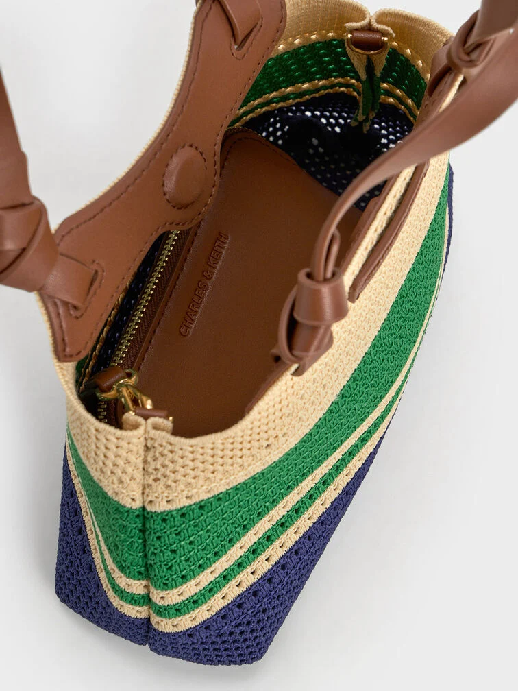 Túi tote phom hình thang Ida Striped Knotted - Nhiều màu - Ảnh 5