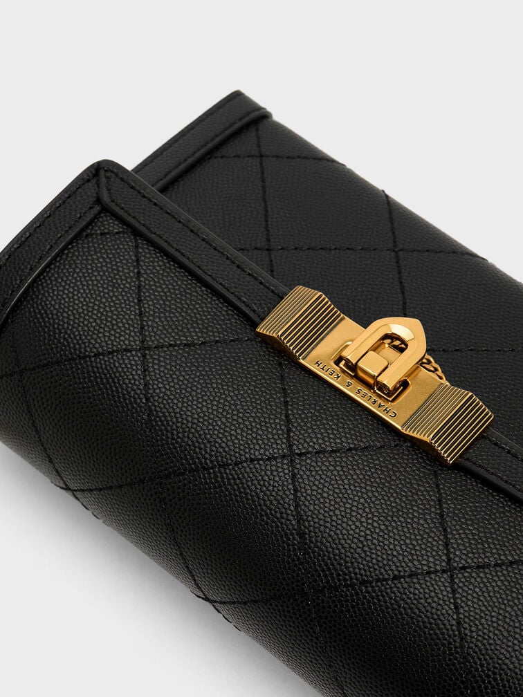 Clutch nấp gập Tallulah Quilted - Đen - Ảnh 4