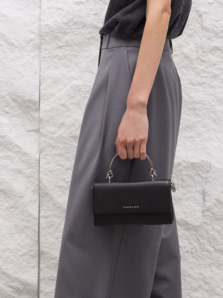 Ví dáng dài chữ nhật Sculptural-Handle - Noir - Ảnh 8