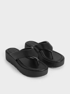 Alternative view of Dép kẹp V-Strap Flatform - Đen