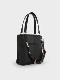 Alternative view of Túi tote Addison Knotted-Rope Double-Handle - Đen
