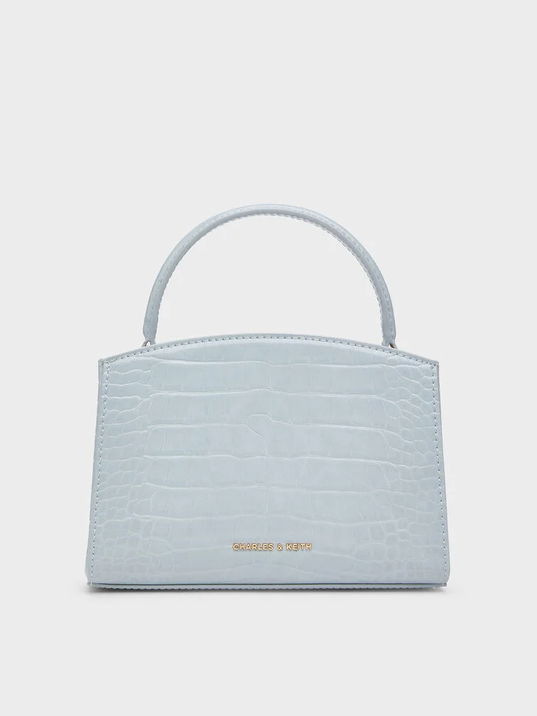 Túi xách hình thang Aubrielle Croc-Effect - Sea Salt Blue - Ảnh 6