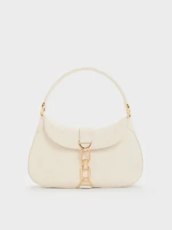 Túi hobo Agatha Chain-Accent - Kem