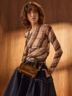 Alternative view of Túi xách hình chữ nhật Enola - Nâu ánh hung