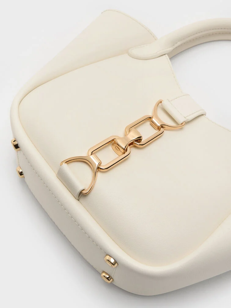 Túi tote Agatha Chain-Accent - Kem - Ảnh 4