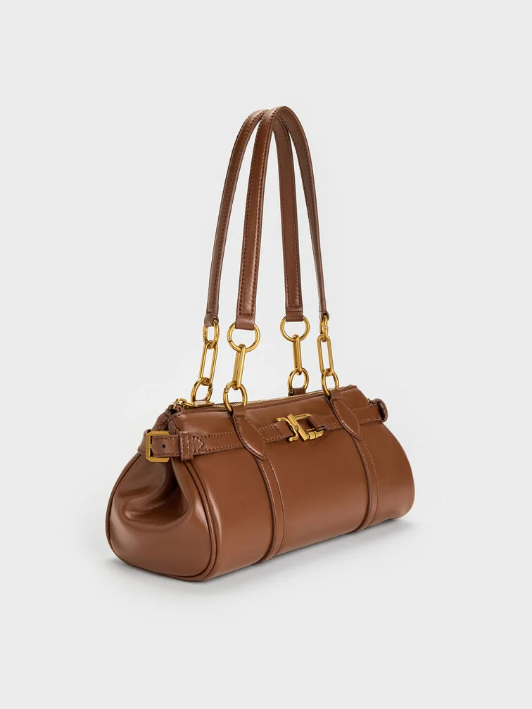 Túi đeo vai dáng dài Gwynne Metallic-Accent - Chocolate - Ảnh 2