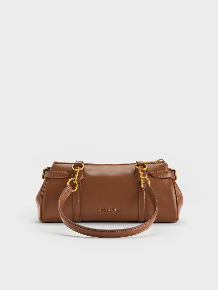 Túi đeo vai dáng dài Gwynne Metallic-Accent - Chocolate - Ảnh 3
