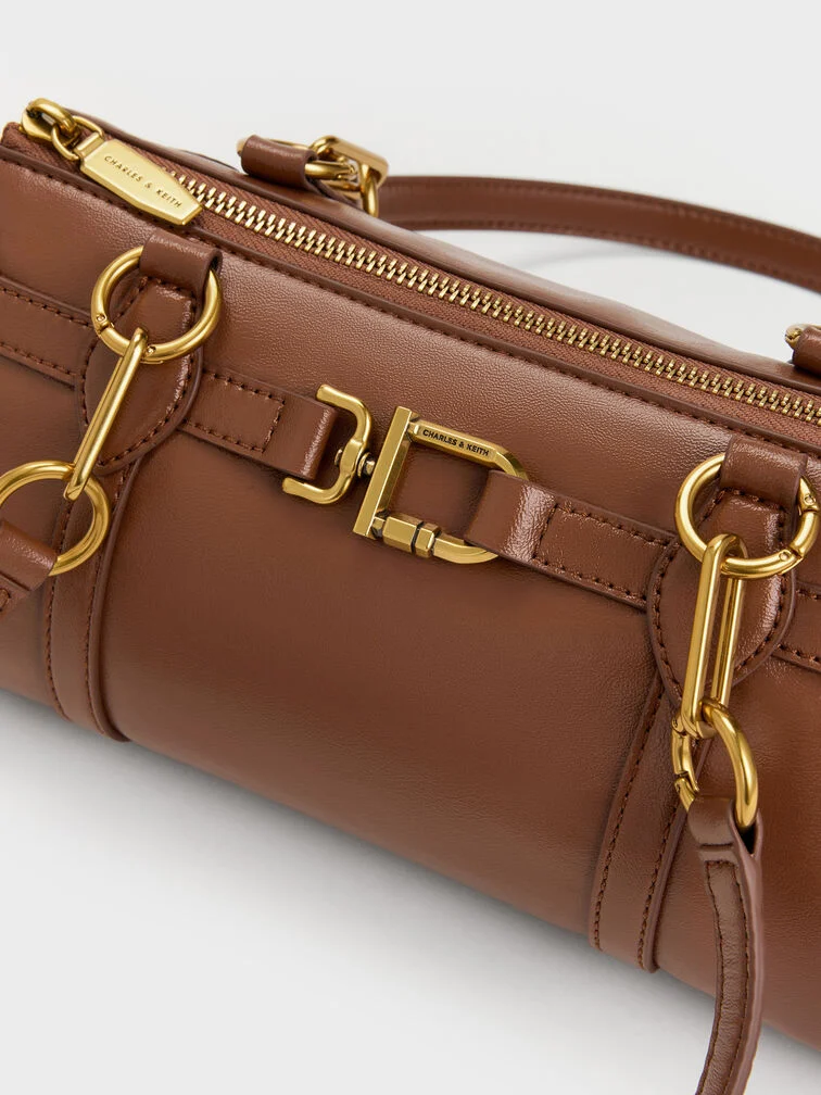 Túi đeo vai dáng dài Gwynne Metallic-Accent - Chocolate - Ảnh 4